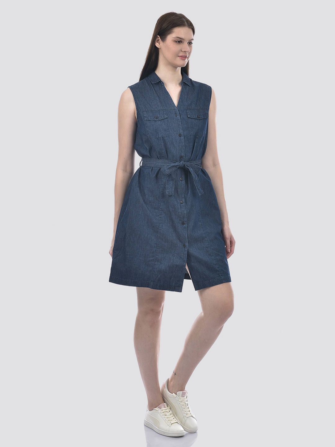 Numero Uno Women Sleeveless Shirt Dress